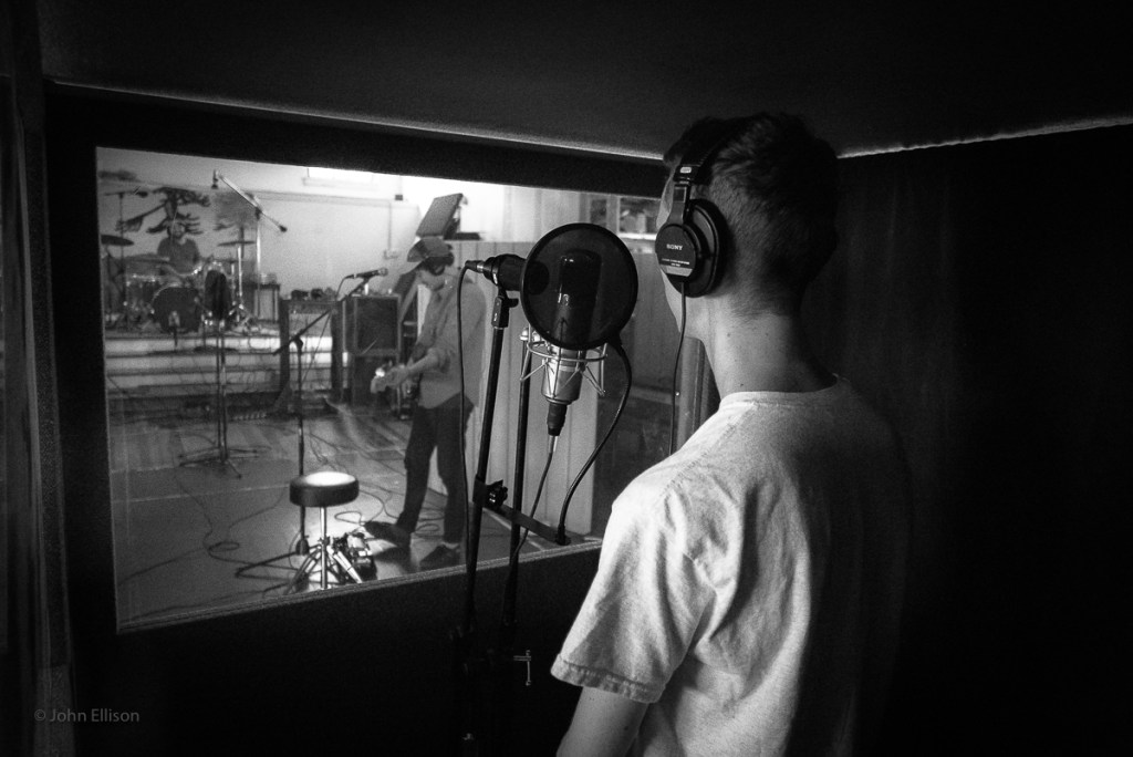 Dick Turner in his sound-proof booth.