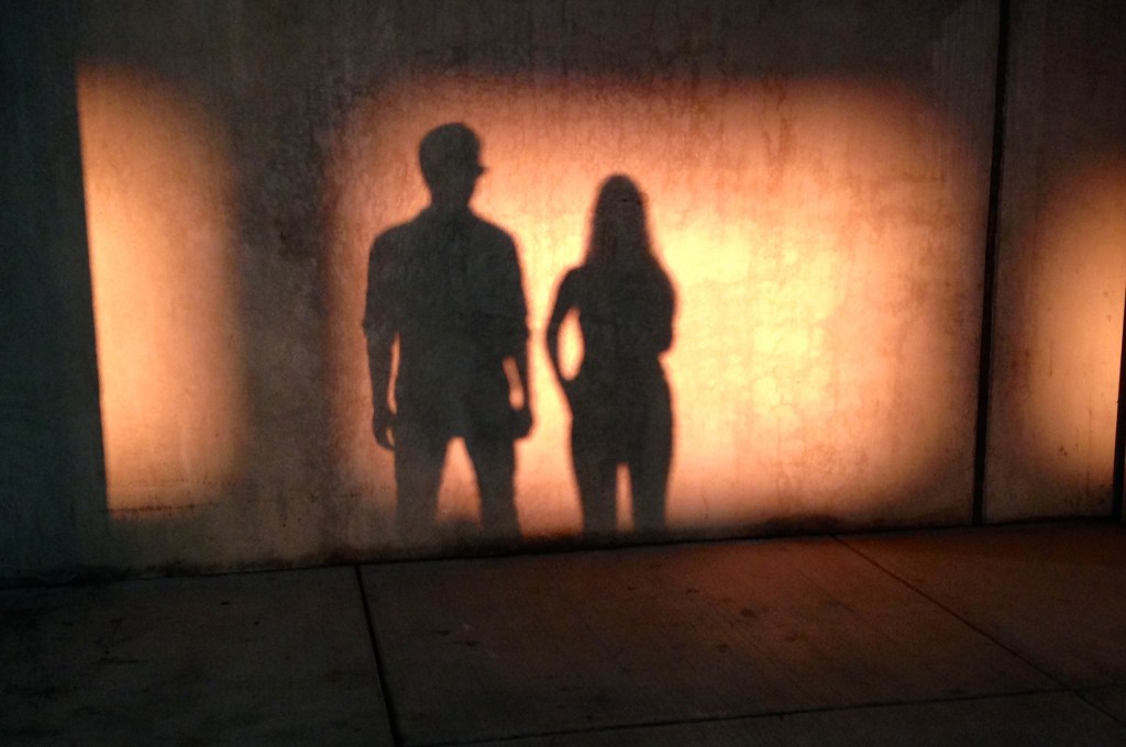 The band, Lore City, in silhouette